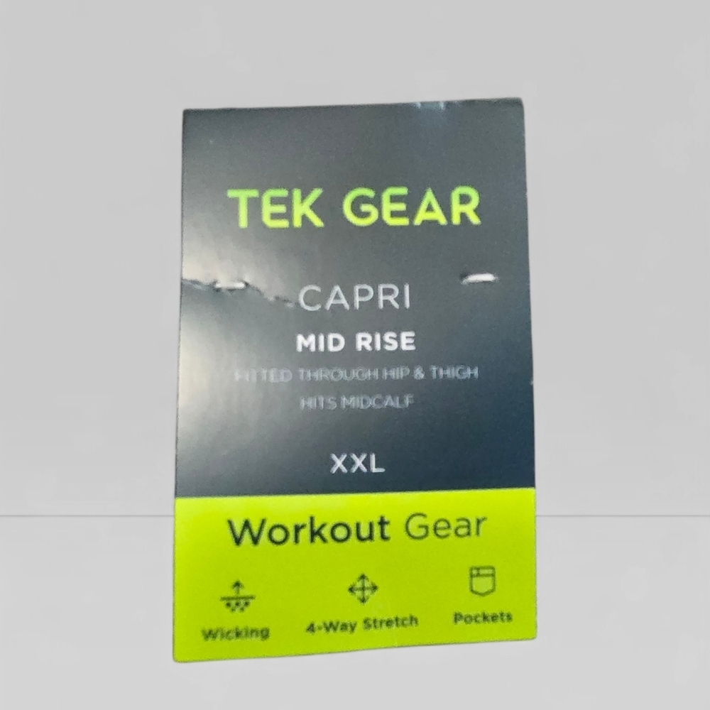 Womens Tek Gear Black and Gray Capri Leggings - Picture 2 of 5